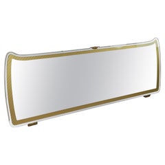 Large 1970s Mid Century mirror with gold decorations and brass parts