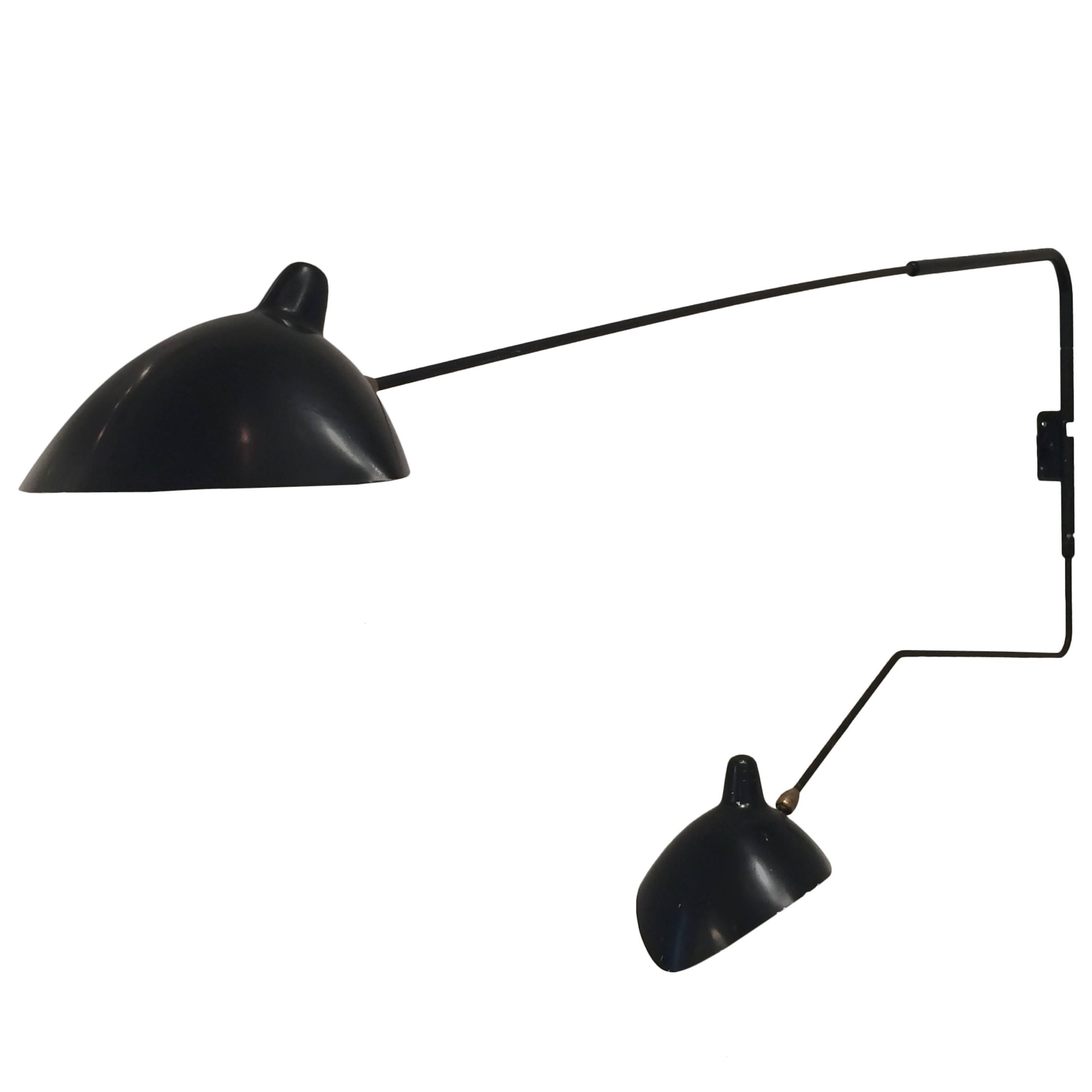 Serge Mouille Two-Arm Rotating Wall Light For Sale