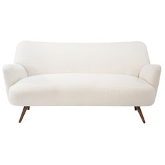 Scandinavian Loveseat in Wool, Denmark, C. 1950s