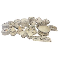 Antique Early 20 Century French Porcelain Dinnerware, About 208 Pieces Signed H. Loux