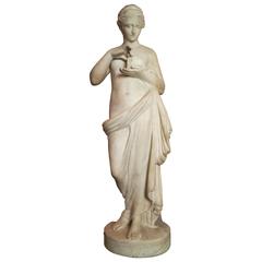 Fine Italian Neoclassical Marble Figure of Semi-Nude Maiden