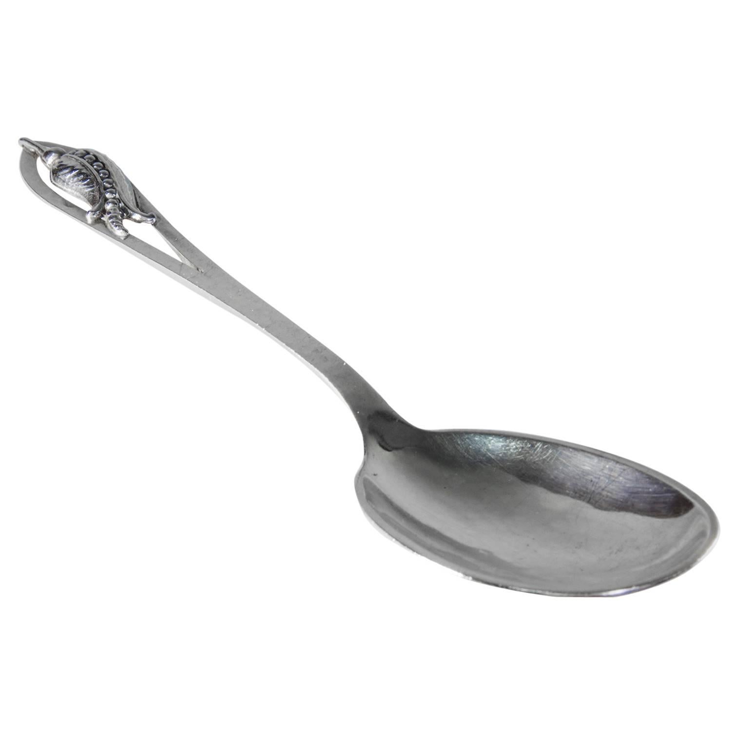 Carl Poul Petersen Silver Sterling Silver Serving Spoon, circa 1960s