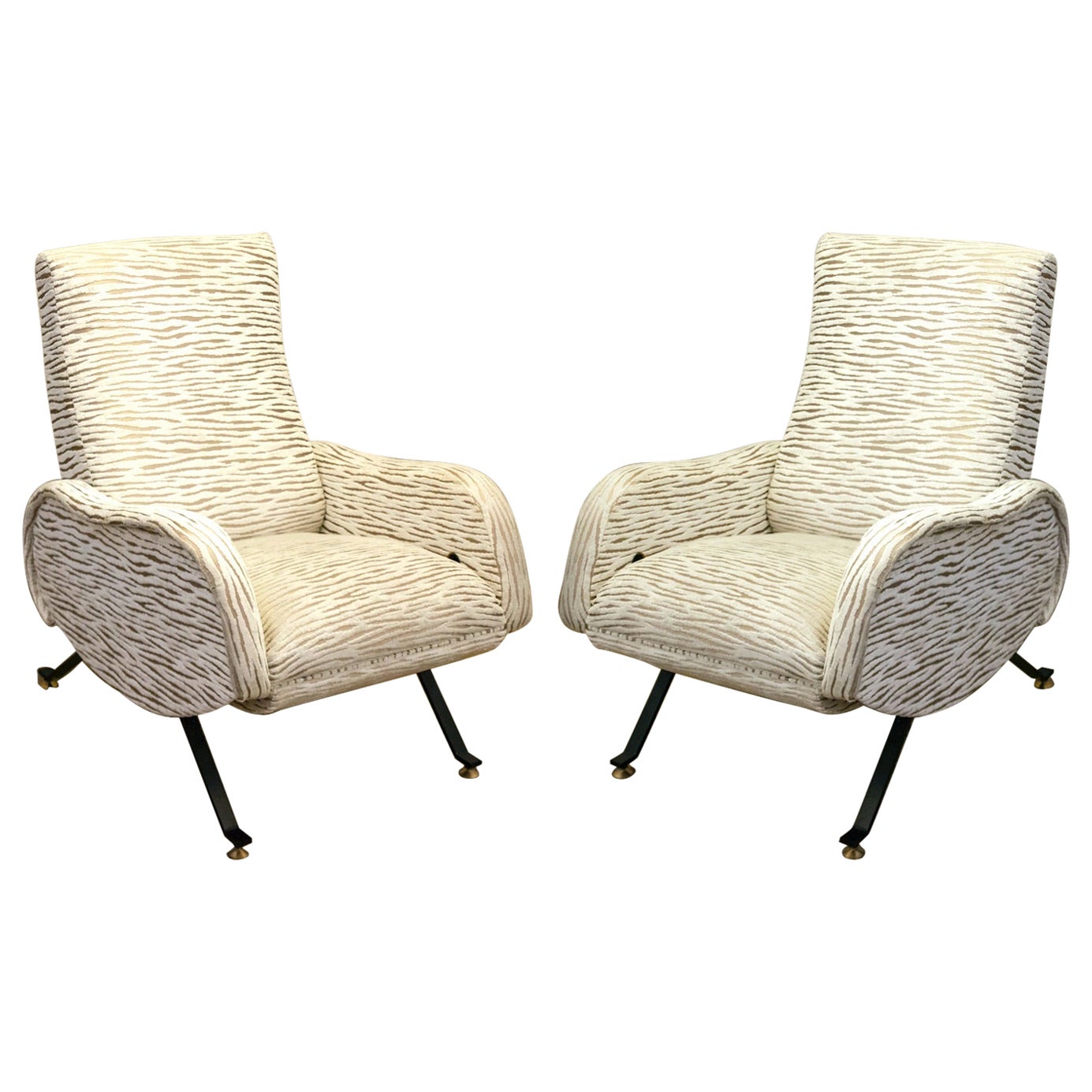 Sedie o poltrone reclinabili estremamente confortevoli del Midcentury 1950