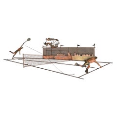 Bijan Signed Mid Century Tennis Wall Sculpture, c.1970