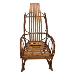 Fauteuil à bascule en bois courbé Amish des années 1940