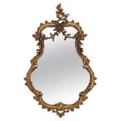 Miroir mural en forme de goutte d'eau, style Rococo, doré et gesso, d'époque c1900