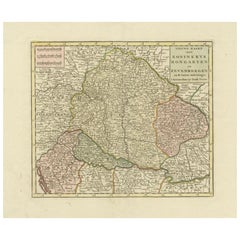 Detailed Antique Map of Hungary and Transylvania by Tirion, 1753
