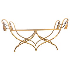 Gilt metal tassel Italian bench