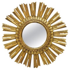 Espejo dorado francés Rayo de Sol o Rayo de Estrella (Diámetro 15 5/8)