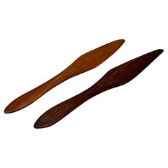 Rustikales Bauernhaus-Holz Spatula-Set aus zwei