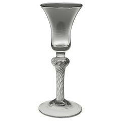 Copa de vino georgiana con tallo giratorio de aire c1750