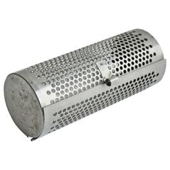 Vintage Industrial Perforated Metal Canister/Storage Container