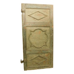 Interior door in first lacquer blue tones, one leaf without frame, Italy
