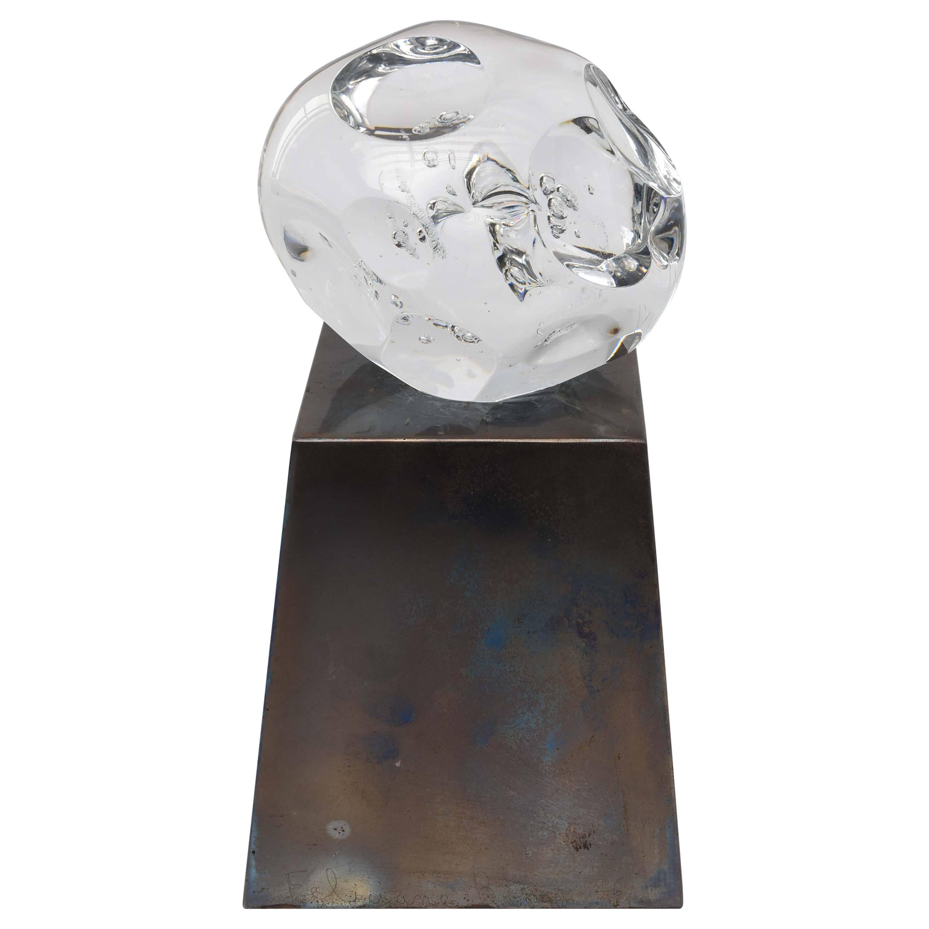 Feliciano Bejar Glass Sculpture For Sale
