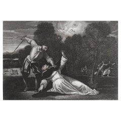Stampa antica originale di Il martirio di Peters dopo Giorgione. C.1850