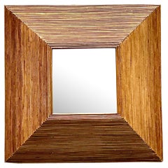 Vintage Coastal Pencil Reed Square Mirror