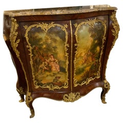French louis XV-Style cabinet, 19 th c. with the Verni Martin Technique