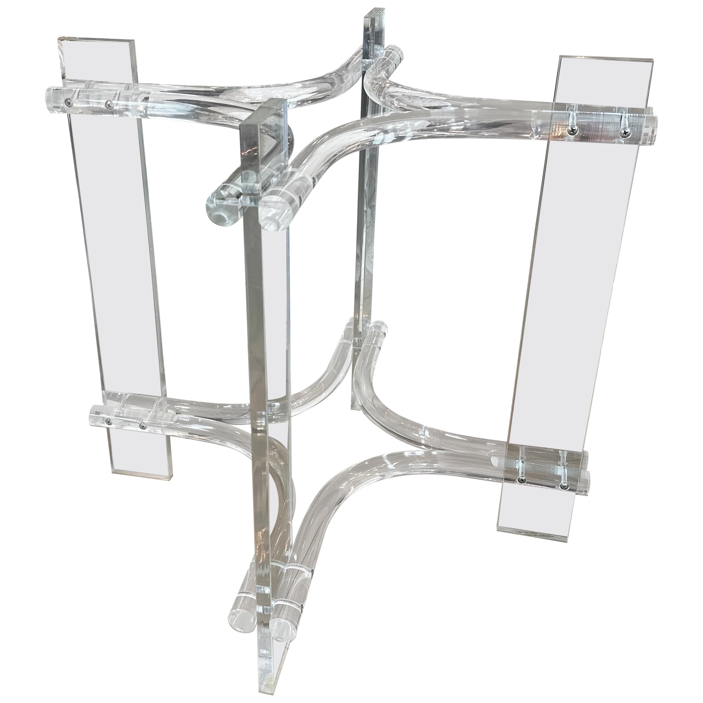 Vintage Palm Beach Modern Lucite Dining Game Center Entry Table Base