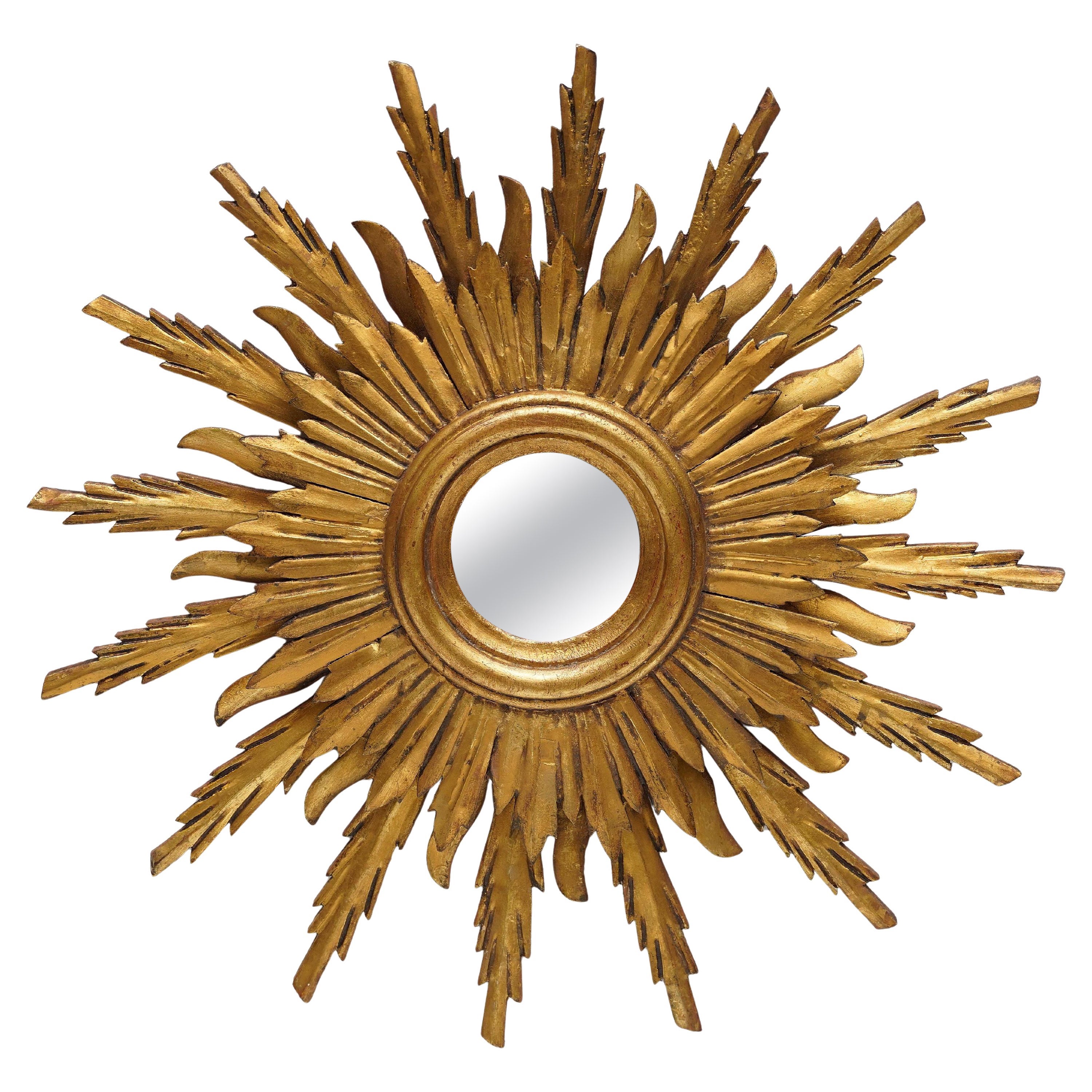 Französisch vergoldet Sunburst oder Starburst Spiegel (Durchmesser 25 3/4)