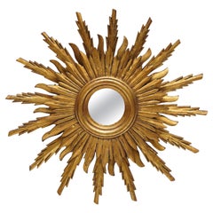 Espejo dorado francés Rayo de Sol o Rayo de Estrella (Diámetro 25 3/4)
