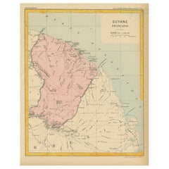Mapa de la Guayana Francesa: Atlas Nacional de la Guayana Francesa del siglo XIX