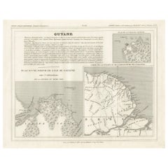 Map of French Guiana, Suriname and Cayenne : Plan from Petit Atlas National, 1820