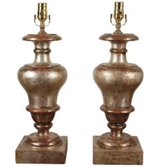 Lampes de table florentines argentées et dorées