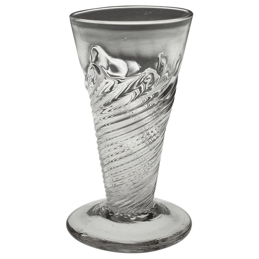 Bicchiere da Ale georgiano con modanatura flamiforme c1720