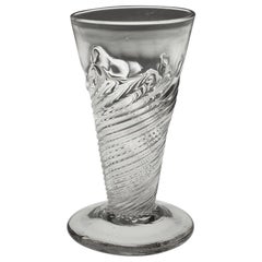 Bicchiere da Ale georgiano con modanatura flamiforme c1720