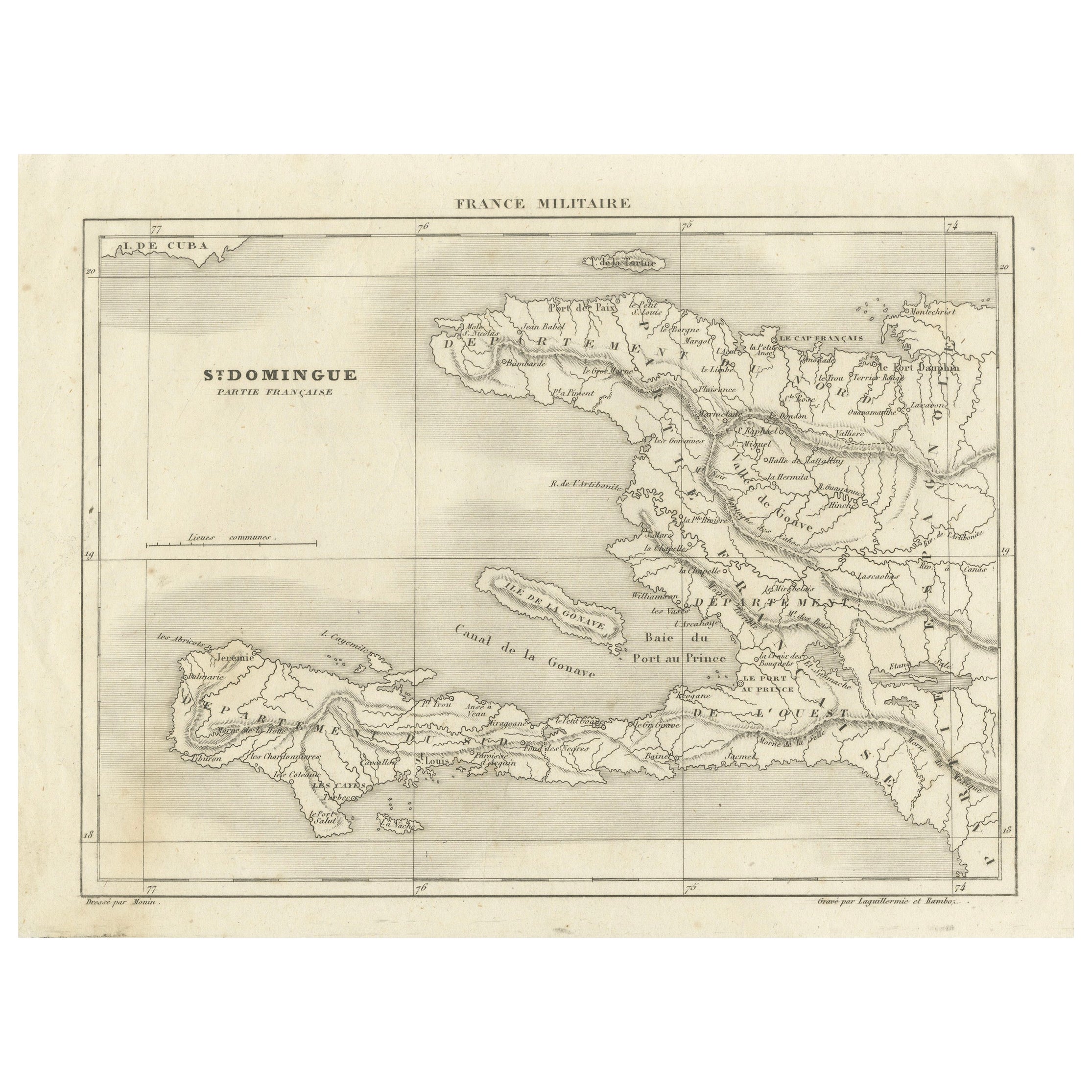 Saint-Domingue (Sezione francese): Mappa del XVIII secolo dalla serie France Militaire