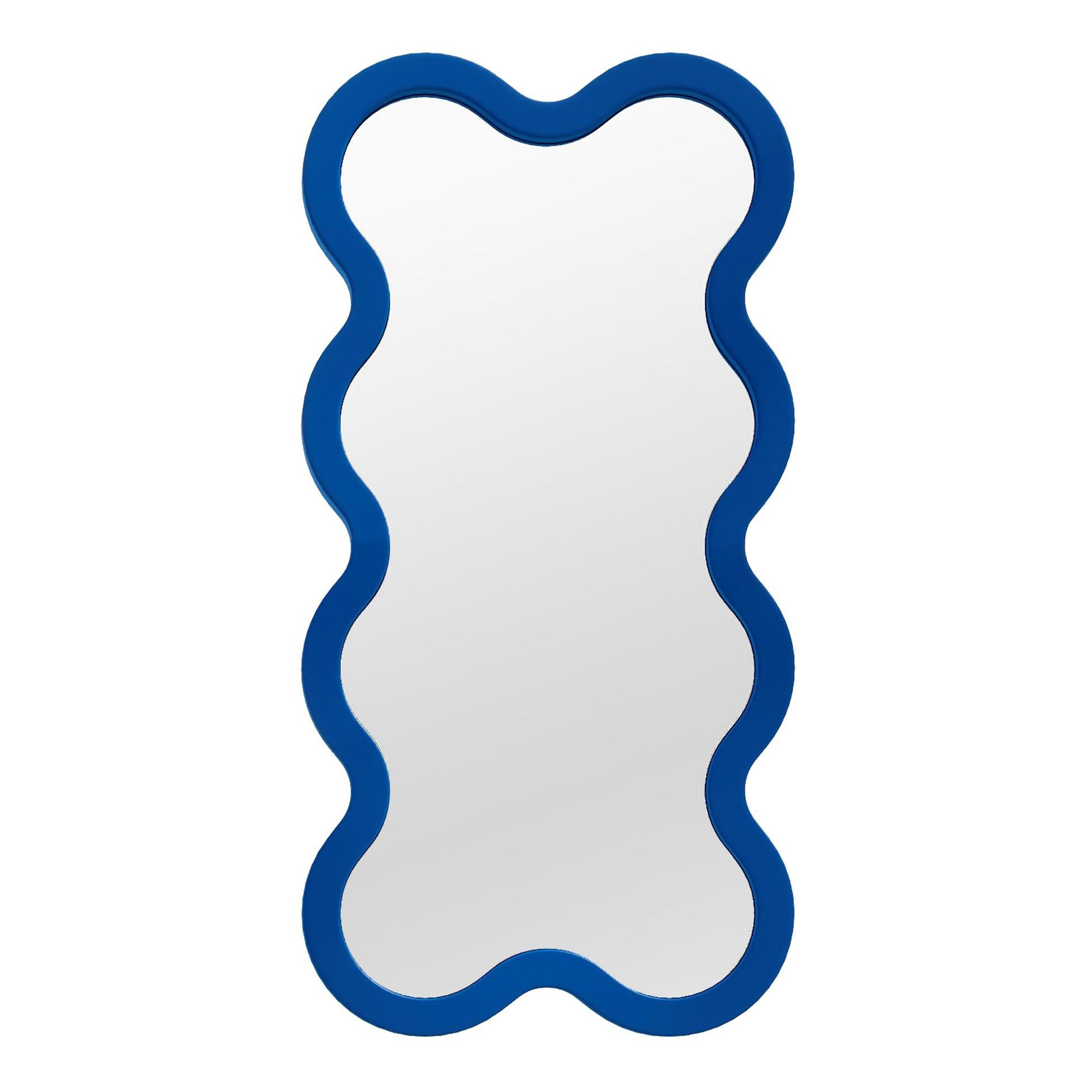 Contemporary Wall Mirror 'Hvyli 8' (2x4) by Oitoproducts, Blue Frame