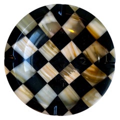 Vintage Italian Checkered Marble Ashtray or Catchall, 1960s