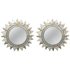 Elegant Pair of Sunbursts Mirrors 8