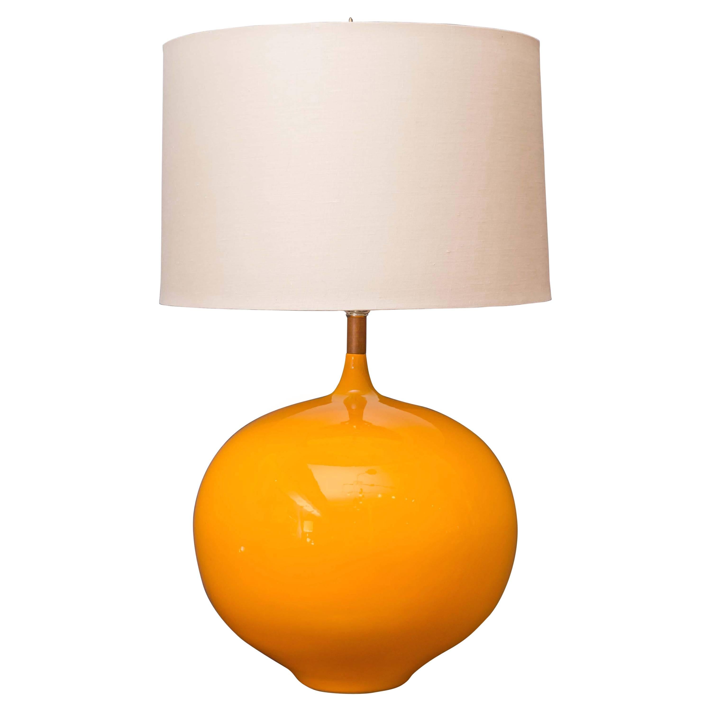 MidCentury Modern Yellow Lamp at 1stDibs