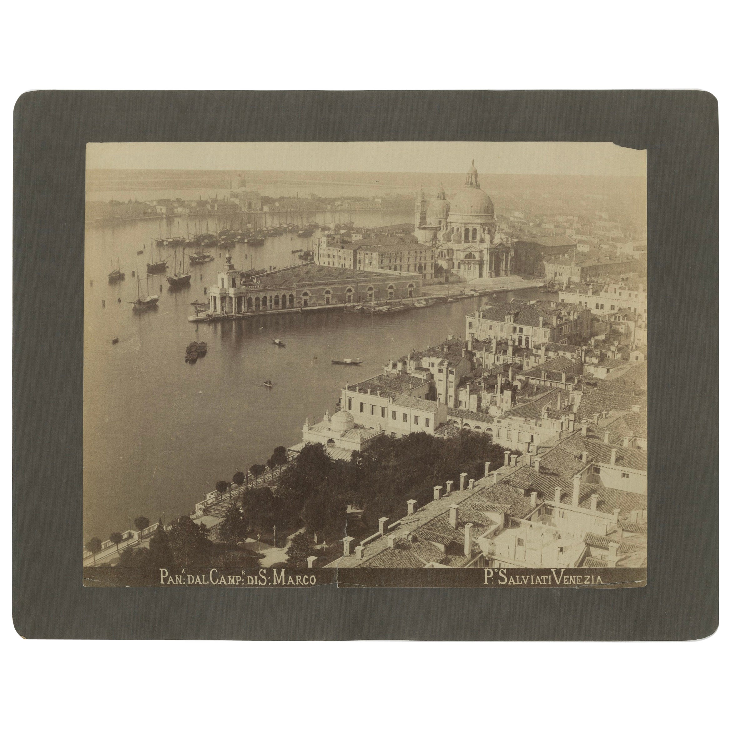 Panoramic View of Basilica di Santa Maria della Salute in Venice, 1880 For Sale