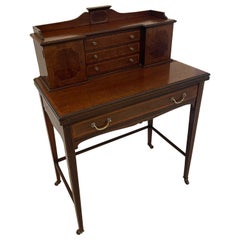 Superb Quality Antique Edwardian Mahogany Inlaid Writing Desk