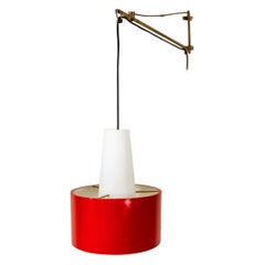 Lampada da parete rossa Model 2601 di Gaetano Sciolari per Stilnovo, Italia anni '50