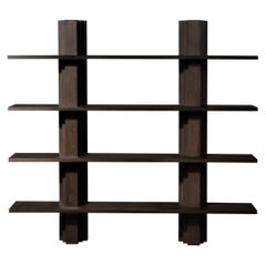 Brutalist Solid Oak Wooden Shelving - Brut Bibliothèque by Mokko