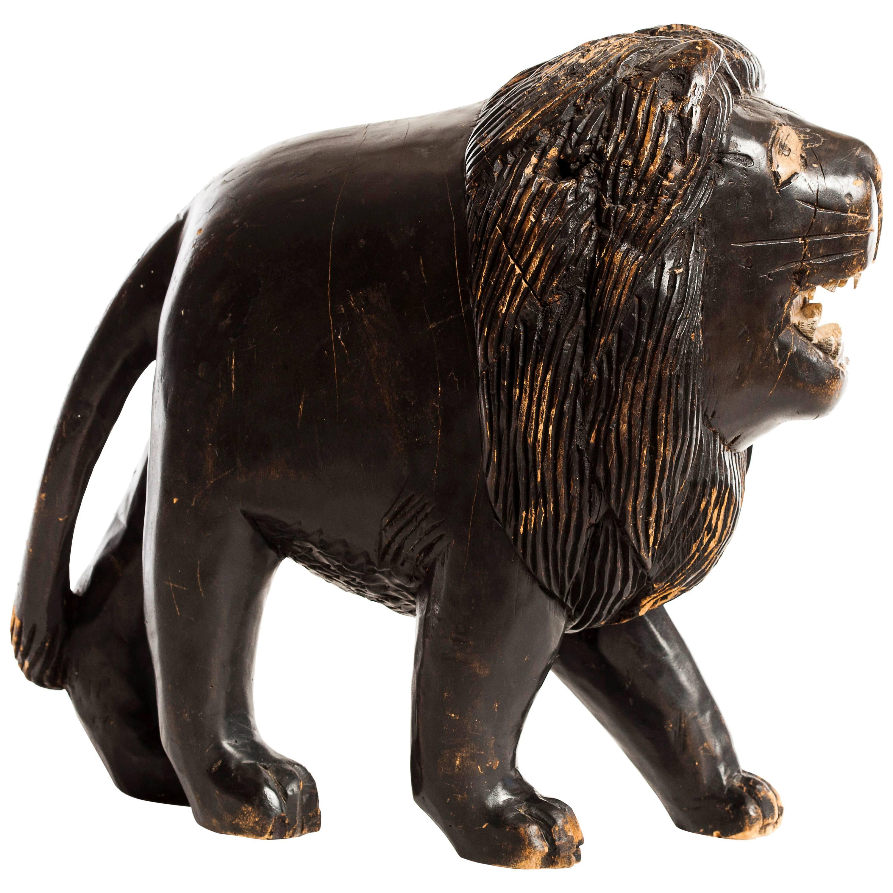 Wood Carved Lion