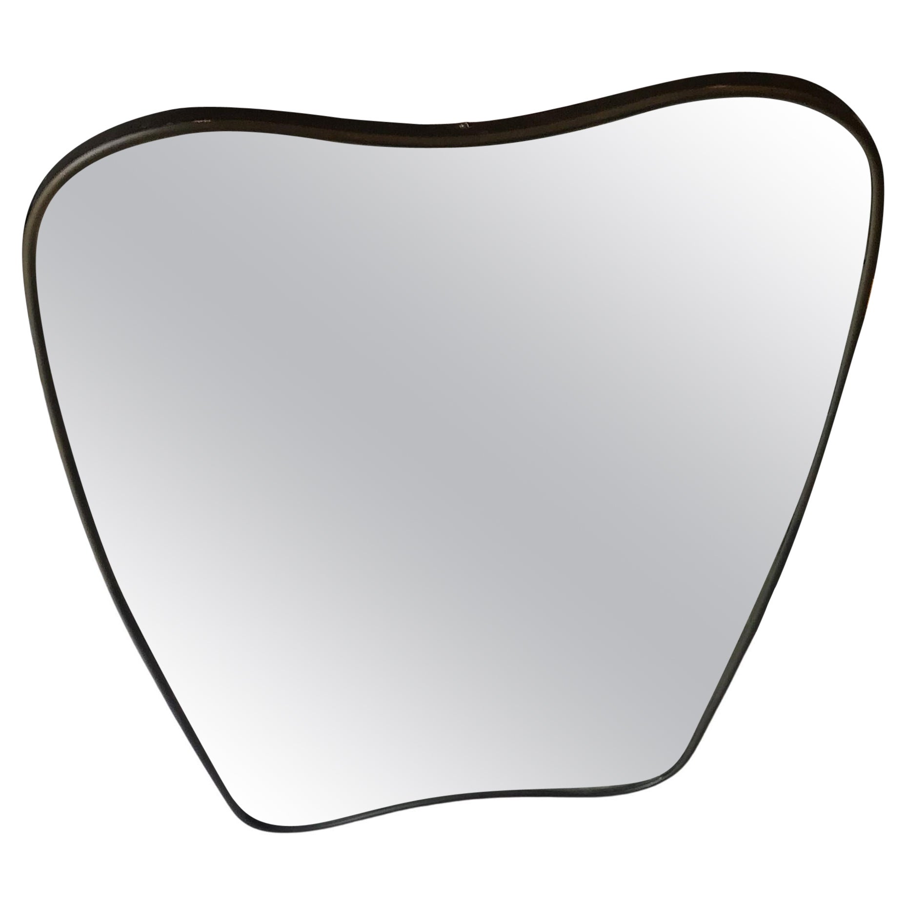 Gio Ponti  " Style "Fontana Arte Mirror Brass Wood Glass 1950 Italy