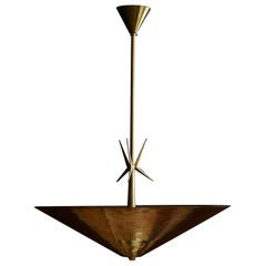 Fine Italian Mid Century Modern Brass Pendant