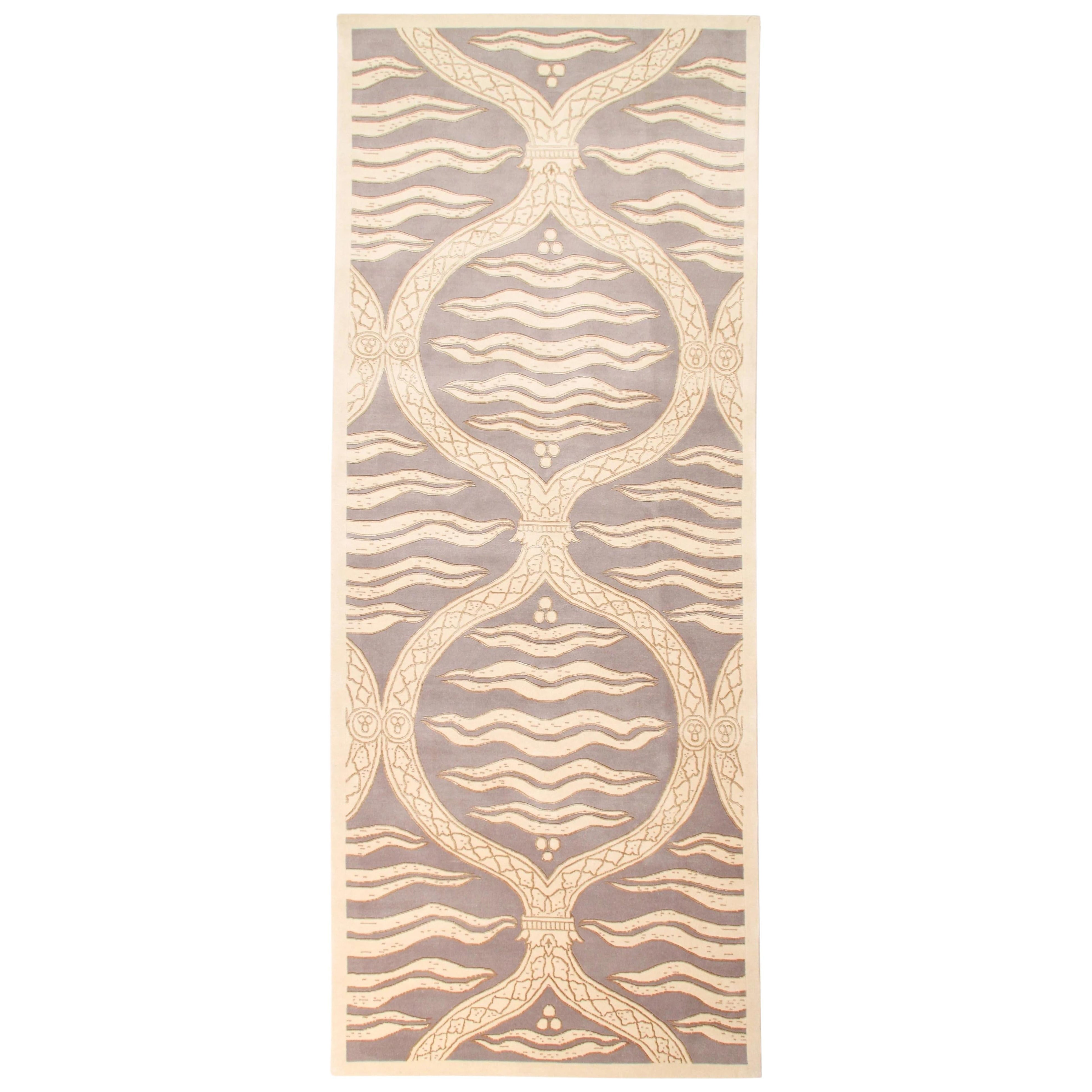 VIA COMO 'Tibetan Onde 2' Läufer Moderner Unikat 3'7" x 11'10" ft SELTEN im Angebot