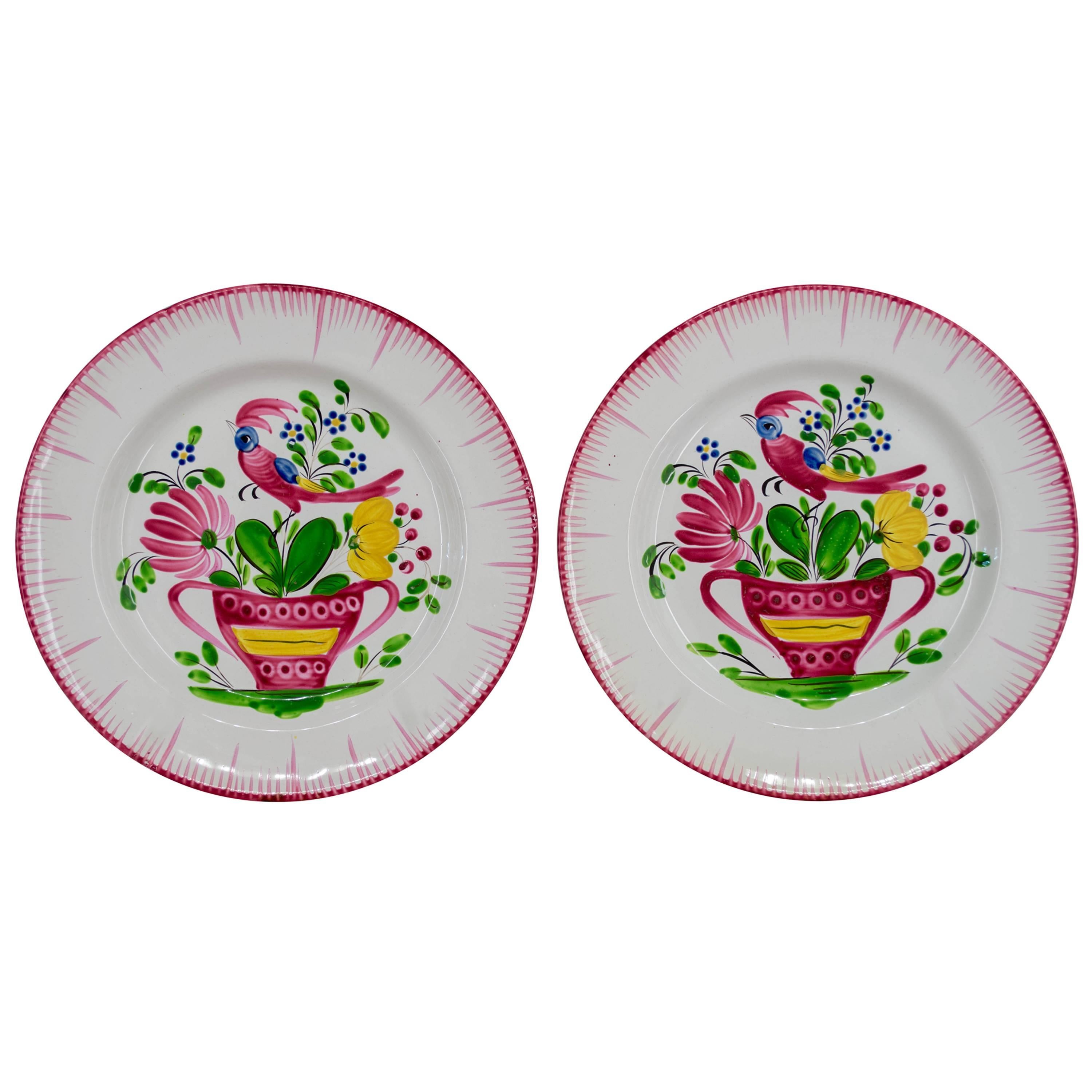 Pair of 19th Century French Faience Plates