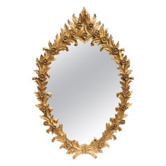 Italian Carved Giltwood Wall or Console Mirror by Florentia Midcentury