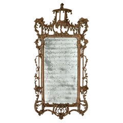 Antique Pagoda Crest George II Style Pine Mirror