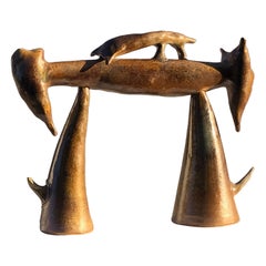 A Zoomorphic BRUTALIST Ritual SCULPTURE Unique PIECE from LA BORNE France 1980