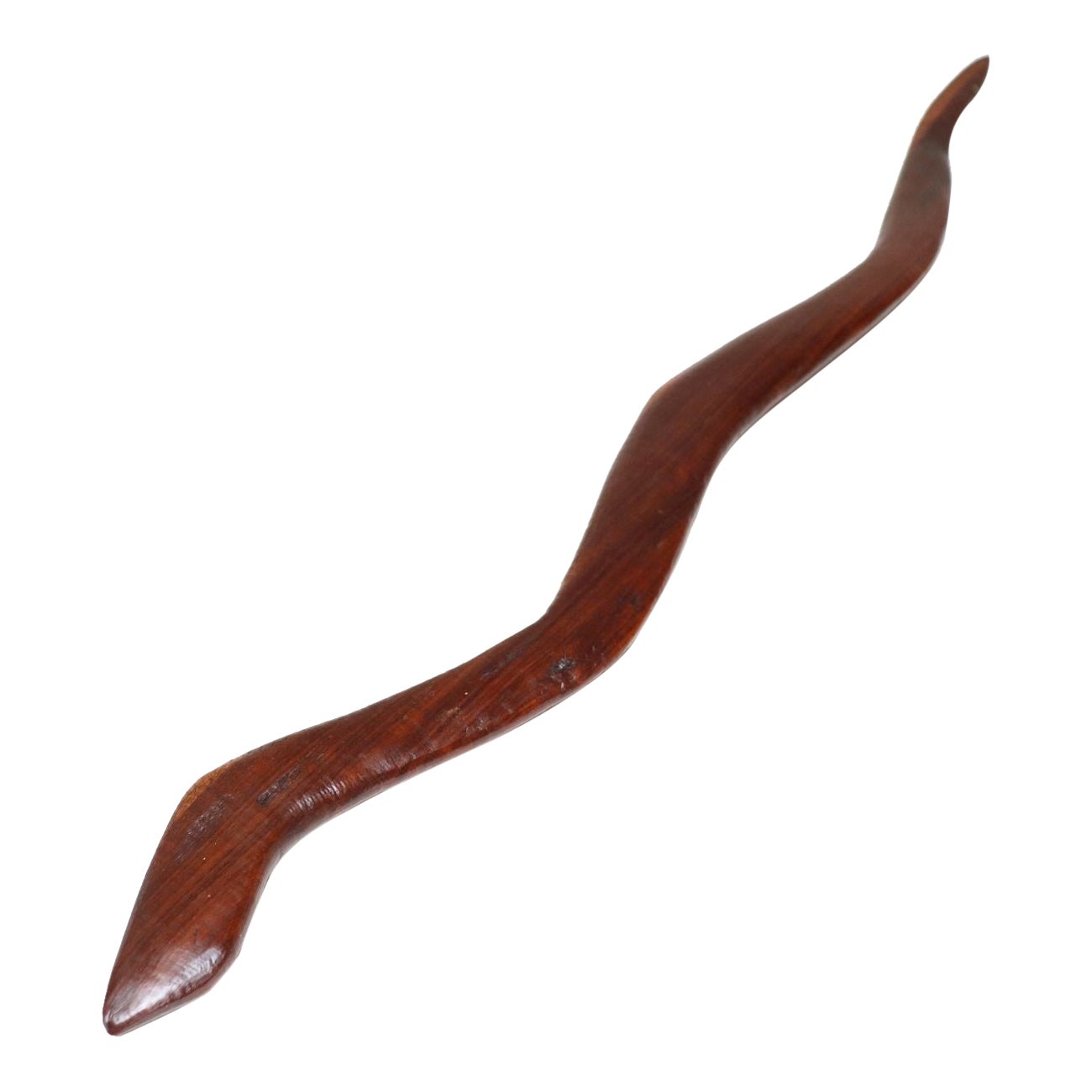 American Folk Art Hand-Carved Rosewood Snake