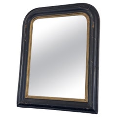 Antique Louis Philippe Mirror In Black and Gold France Late 19th Century