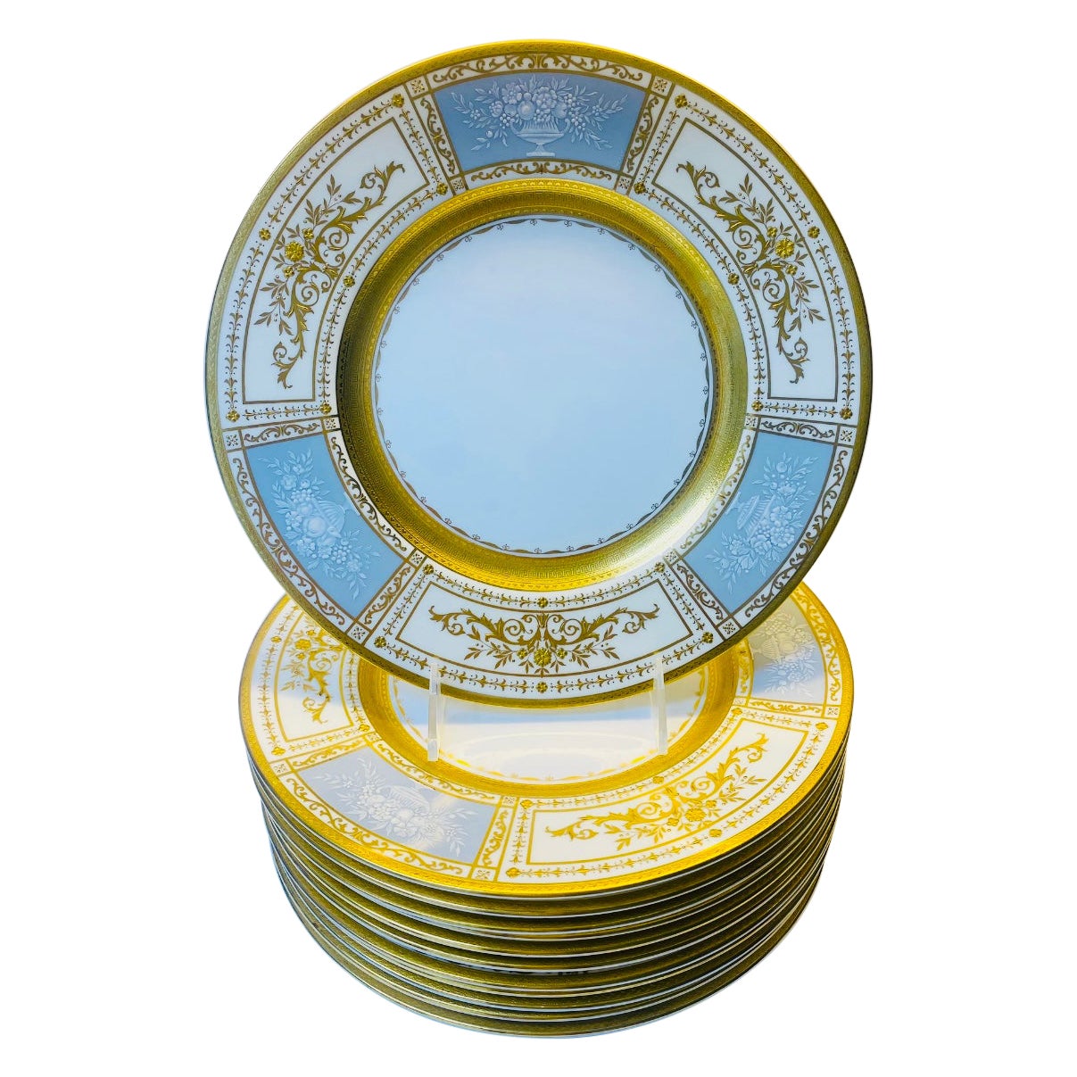 12 Minton England Platos personalizados de esmalte francés T Goode London Circa 1950's
