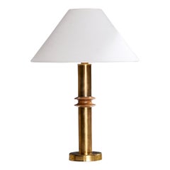 Ringus, Table Lamp, Brass, Teak, Sweden, 1950s